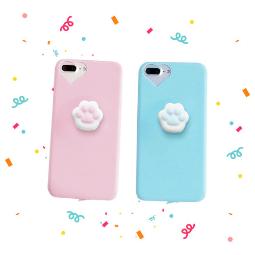 Cute Squishy Cat Claw Case for iPhone 6 6S 7 Plus